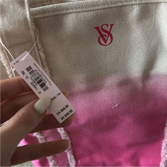 Victoria's Secret Cream and Pink Gradient Tote - Picture 4 of 5